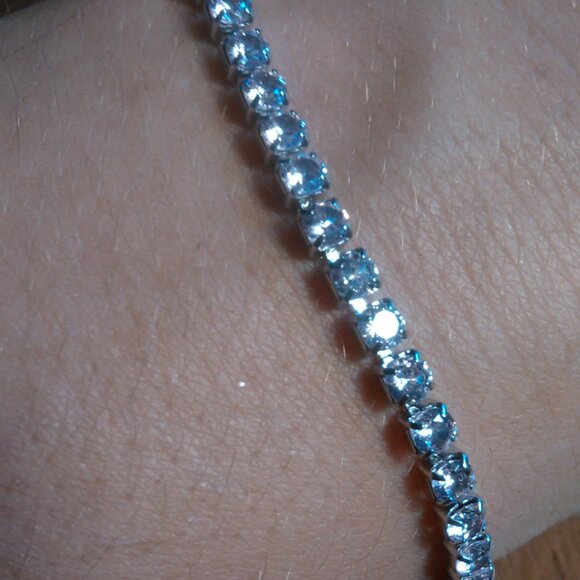 Pink Cubic Zirconia Stainless Steel Tennis Bracelet - Picture 10 of 14